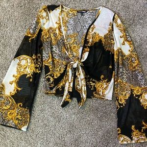 Fashion Nova baroque snake print blouse